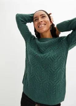 Pull à col rond avec motif torsadé