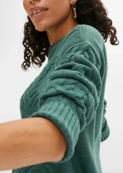 Pull à col rond avec motif torsadé