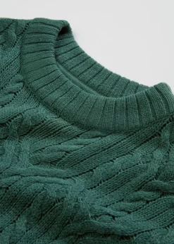 Pull à col rond avec motif torsadé