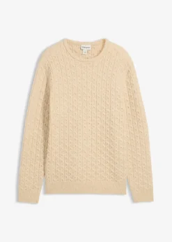 Pull à col rond et motif texturé