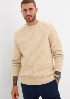 Pull à col rond et motif texturé