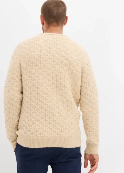 Pull à col rond et motif texturé