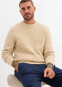 Pull à col rond et motif texturé