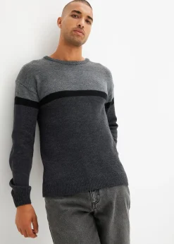 Pull à col rond facile d’entretien, style color-block