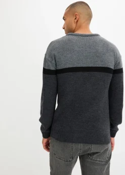 Pull à col rond facile d’entretien, style color-block