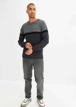 Pull à col rond facile d’entretien, style color-block