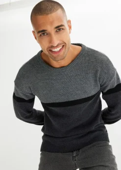 Pull à col rond facile d’entretien, style color-block