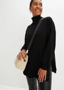 Pull à col roulé en viscose mélangée