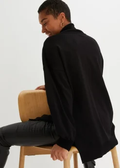 Pull à col roulé en viscose mélangée