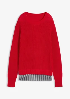 Pull à empiècement chemisier