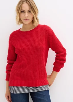 Pull à empiècement chemisier