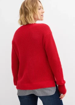 Pull à empiècement chemisier