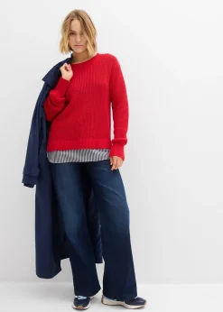 Pull à empiècement chemisier