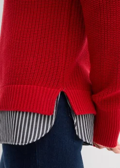 Pull à empiècement chemisier