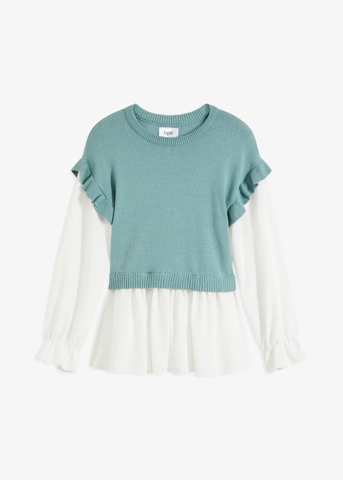 Pull à empiècement chemisier