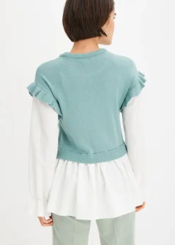 Pull à empiècement chemisier