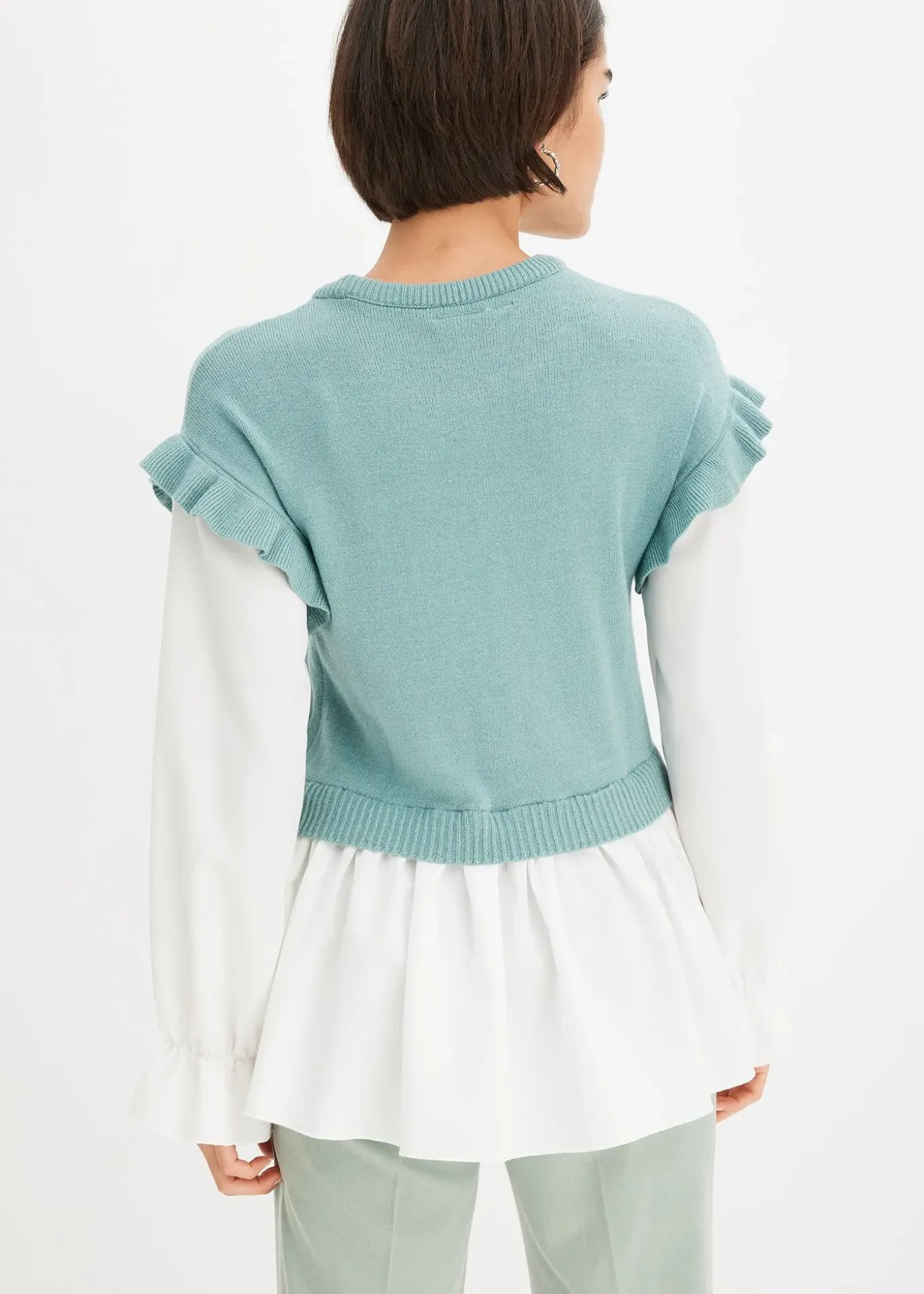 Pull à empiècement chemisier