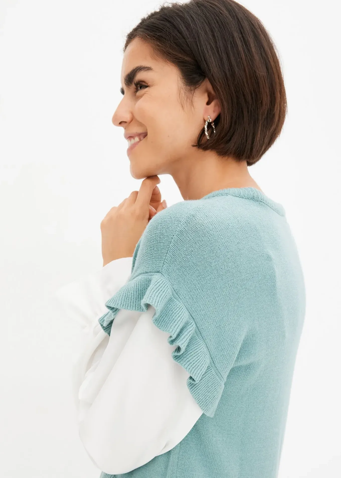 Pull à empiècement chemisier