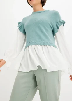 Pull à empiècement chemisier