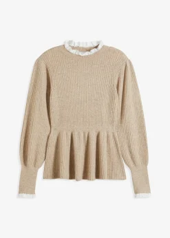 Pull à empiècement chemisier