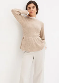 Pull à empiècement chemisier