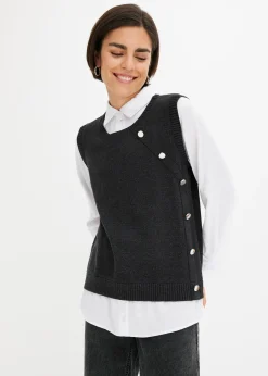 Pull à empiècement chemisier