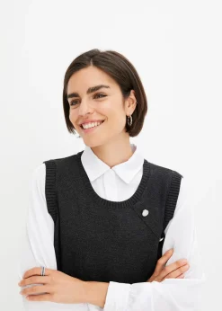 Pull à empiècement chemisier