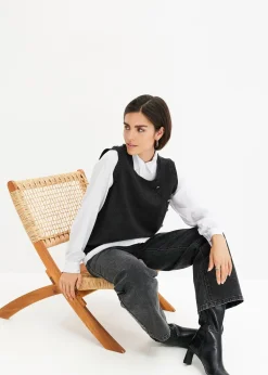 Pull à empiècement chemisier