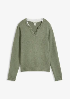 Pull à empiècement dentelle