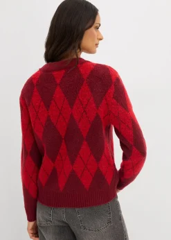 Pull à losanges en fine maille