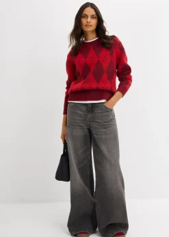 Pull à losanges en fine maille