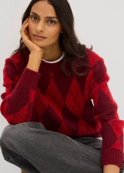 Pull à losanges en fine maille