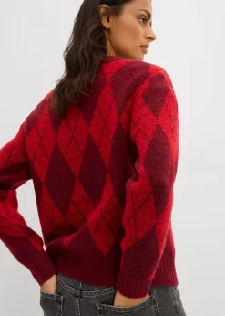 Pull à losanges en fine maille