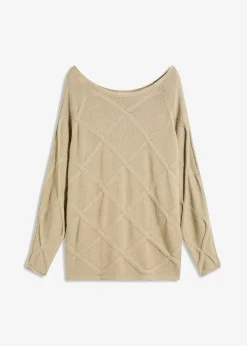 Pull à motif torsadé horizontal