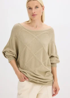 Pull à motif torsadé horizontal