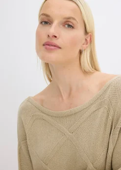 Pull à motif torsadé horizontal