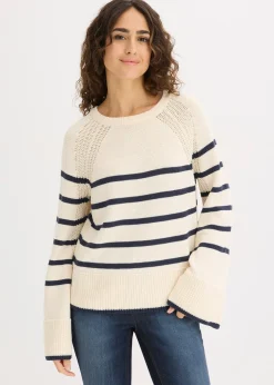 Pull à rayures contrastantes