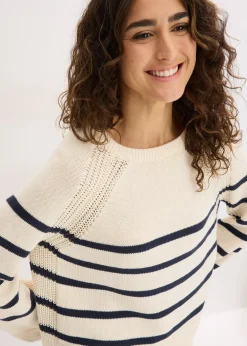 Pull à rayures contrastantes