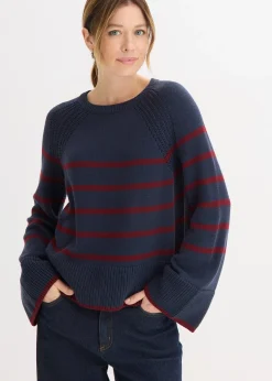 Pull à rayures contrastantes