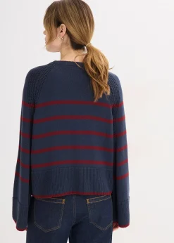 Pull à rayures contrastantes