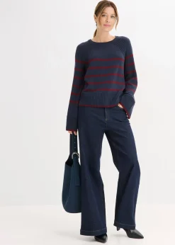 Pull à rayures contrastantes