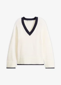 Pull à rayures contrastantes