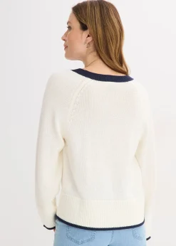 Pull à rayures contrastantes