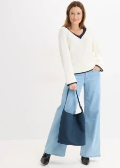 Pull à rayures contrastantes