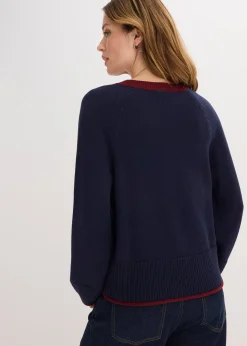 Pull à rayures contrastantes