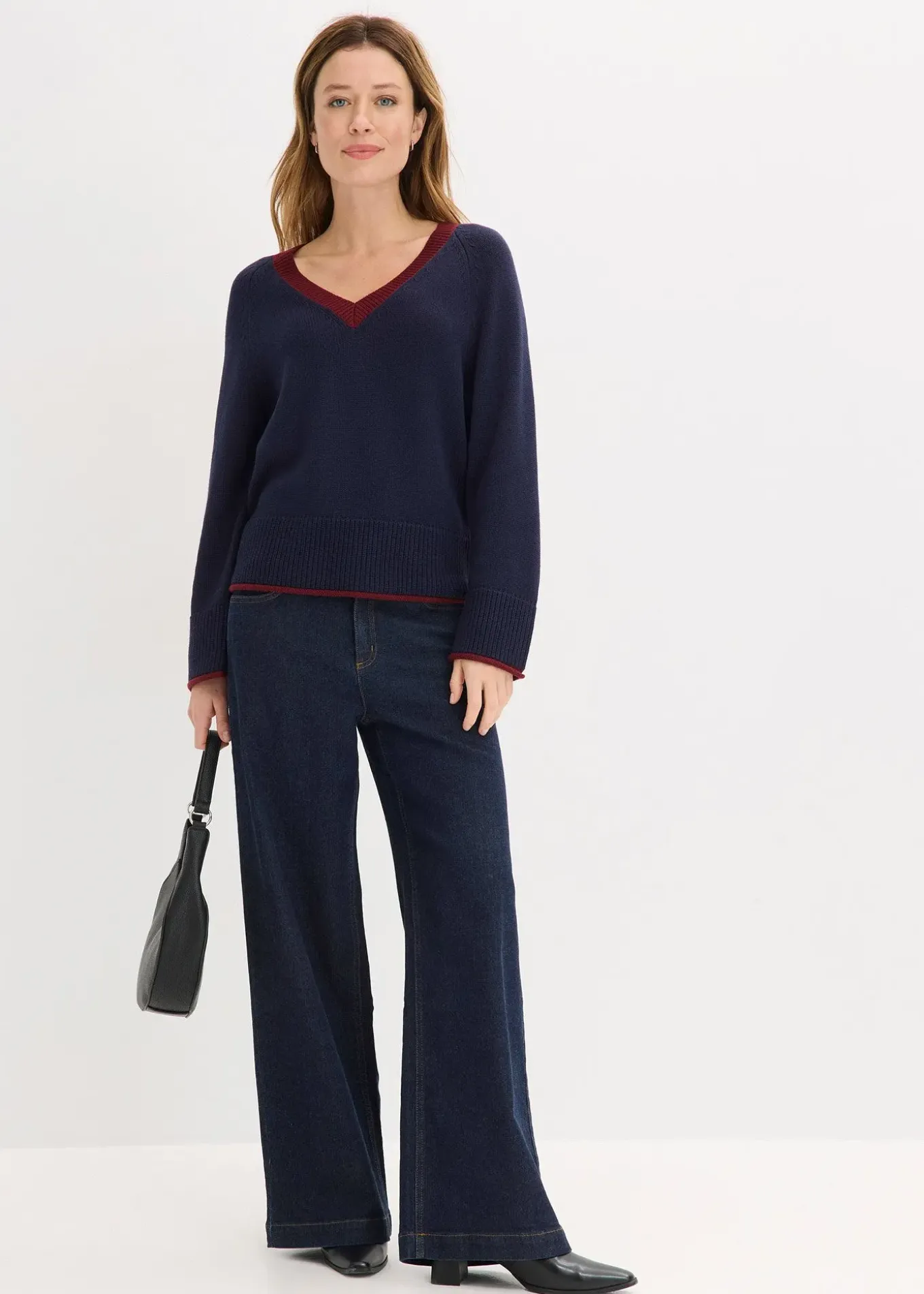 Pull à rayures contrastantes