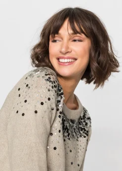 Pull à sequins multicolores