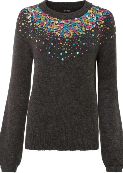 Pull à sequins multicolores