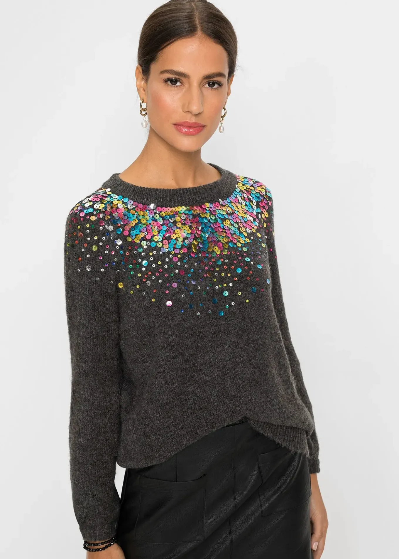 Pull à sequins multicolores