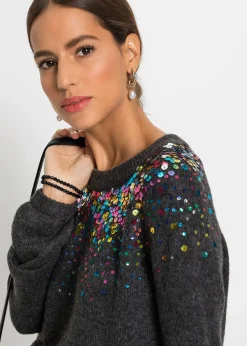 Pull à sequins multicolores